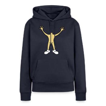 maennlich penis nackt haende hoch halten koerper o - Frauen Premium Bio Hoodie - Navy - Vorne - Julia (174cm)