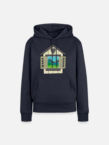 Fenster der Welt - Frauen Premium Bio Hoodie - Navy