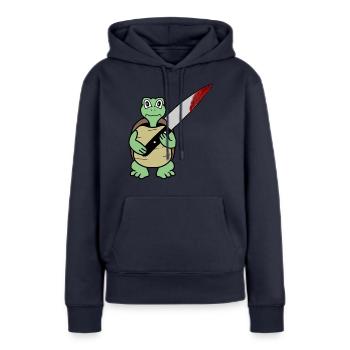 Killer Shildkröte- gemein und tödlich - Frauen Premium Bio Hoodie - Navy - Vorne - Julia (174cm)