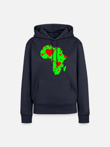 Africa Hearts - Frauen Premium Bio Hoodie - Navy
