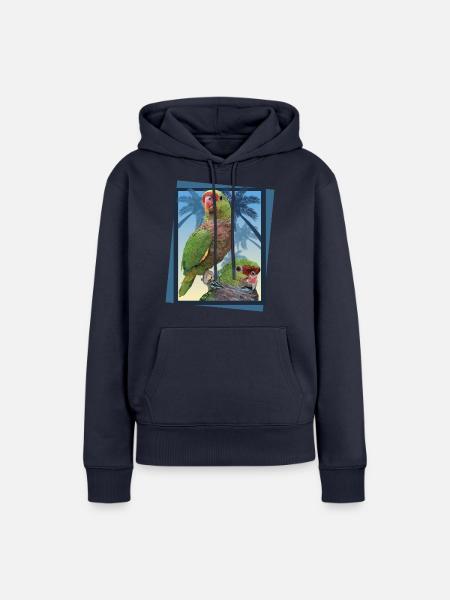 Weiniger Papagei - Frauen Premium Bio Hoodie - Navy