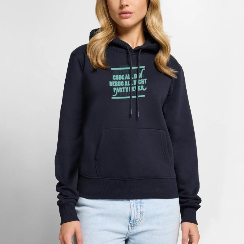 Code All Day Programmierer Hacker Computercode Frauen Premium Bio Hoodie