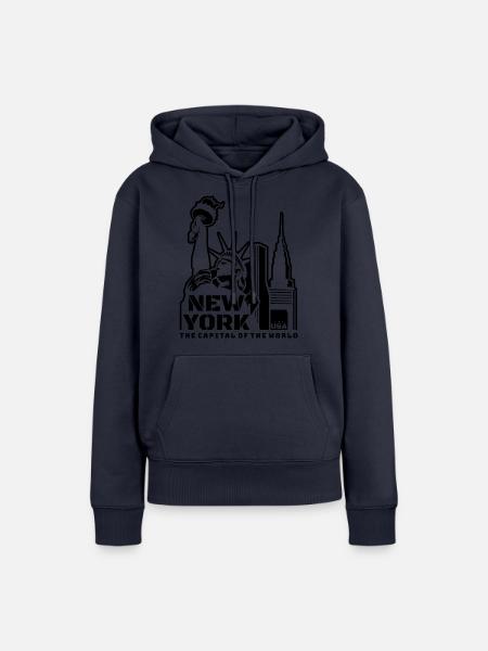 New York, NY - Frauen Premium Bio Hoodie - Navy