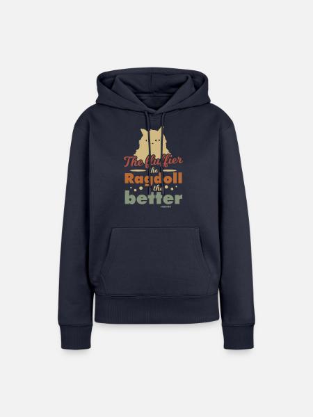 niedliche Ragdollkatze - Frauen Premium Bio Hoodie - Navy
