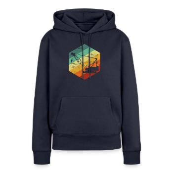 Crane operator american flag, crane operator - Frauen Premium Bio Hoodie - Navy - Vorne - Julia (174cm)