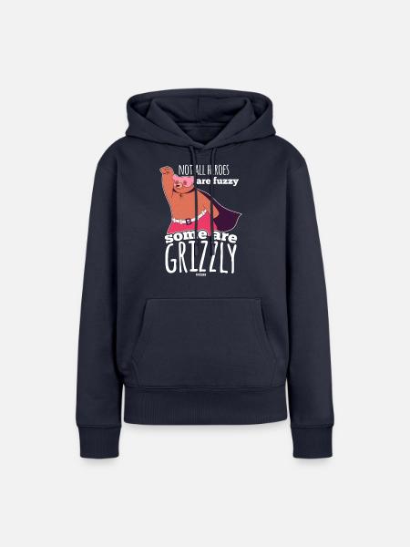 Superheld Vorbild Braunbär Grizzly - Frauen Premium Bio Hoodie - Navy