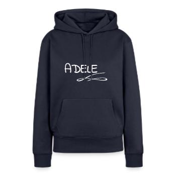 Vorname - Frauen Premium Bio Hoodie - Navy - Vorne - Julia (174cm)