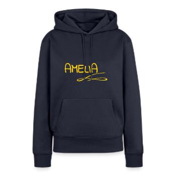 Amelia - Frauen Premium Bio Hoodie - Navy - Vorne - Julia (174cm)
