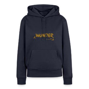 Geschenkidee Wunder - Frauen Premium Bio Hoodie - Navy - Vorne - Julia (174cm)