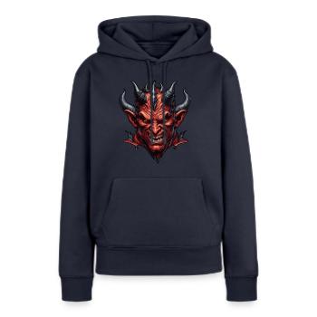 Teufel / Hölle / Horror / teuflisch / böse - Frauen Premium Bio Hoodie - Navy - Vorne - Julia (174cm)