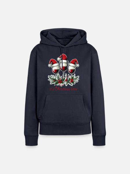 Weingläser - Frauen Premium Bio Hoodie - Navy