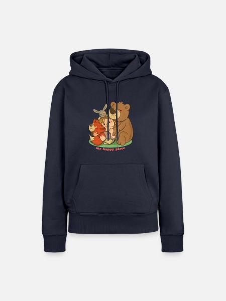 Mein glücklicher Ort - Frauen Premium Bio Hoodie - Navy