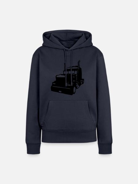 amerikanischer LKW - Frauen Premium Bio Hoodie - Navy