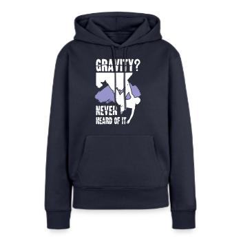 Gravity Wildlife - Frauen Premium Bio Hoodie - Navy - Vorne - Julia (174cm)