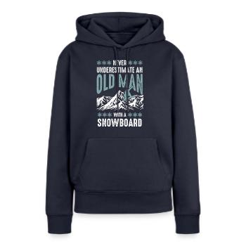 Snowboard vieil homme - Sweat à capuche Premium bio Femme - bleu marine - Devant - Julia (174cm)