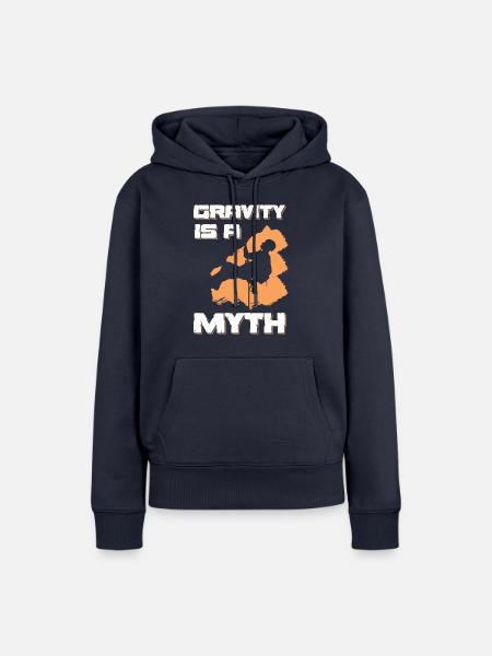 bouldern klettern spruch - Frauen Premium Bio Hoodie - Navy