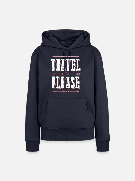 reisen bitte reise - Frauen Premium Bio Hoodie - Navy