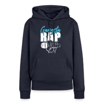 Gangsta Rap - Sweat à capuche Premium bio Femme - bleu marine - Devant - Julia (174cm)