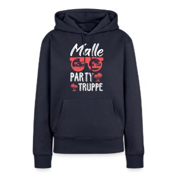 Malle Party troupe - Sweat à capuche Premium bio Femme - bleu marine - Devant - Julia (174cm)