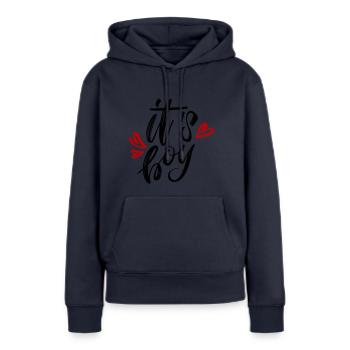its a Boy ist ein Junge Schwangerschaft Pregnant - Frauen Premium Bio Hoodie - Navy - Vorne - Julia (174cm)