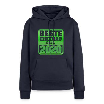 Frau 2020 - Frauen Premium Bio Hoodie - Navy - Vorne - Julia (174cm)