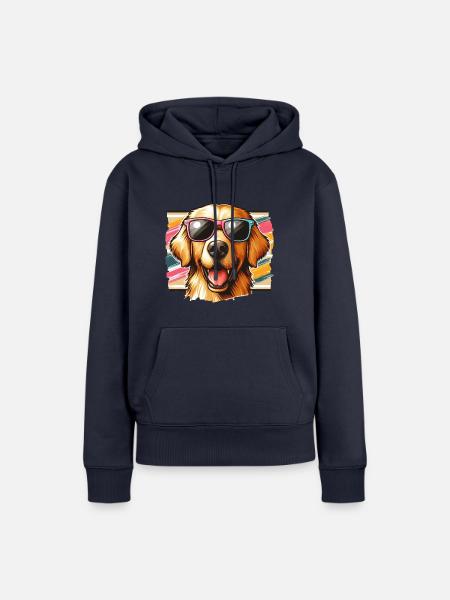 Golden Retriver Das Modell - Frauen Premium Bio Hoodie - Navy