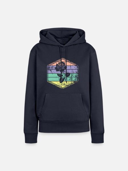 Rose - Frauen Premium Bio Hoodie - Navy