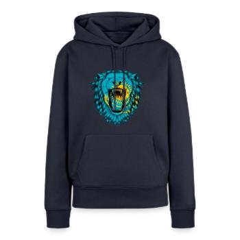 Kasachstan - Frauen Premium Bio Hoodie - Navy - Vorne - Julia (174cm)