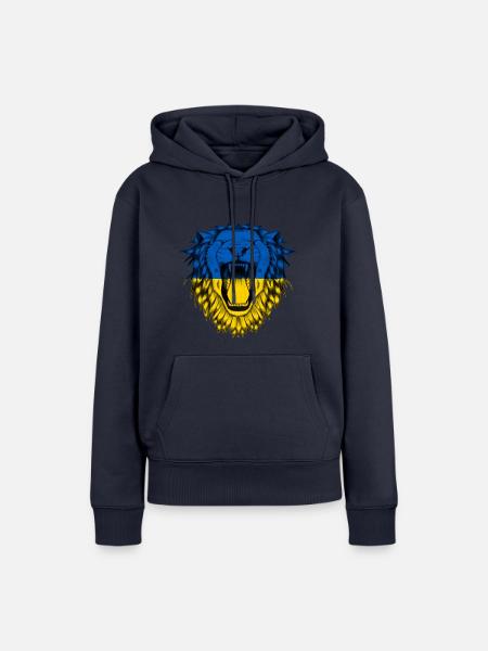 Ukraine - Frauen Premium Bio Hoodie - Navy