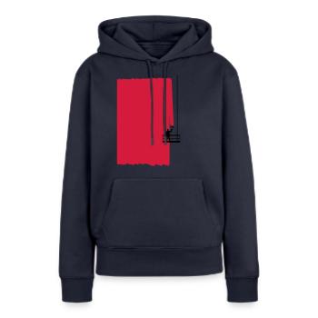 façades Peinture - Sweat à capuche Premium bio Femme - bleu marine - Devant - Julia (174cm)