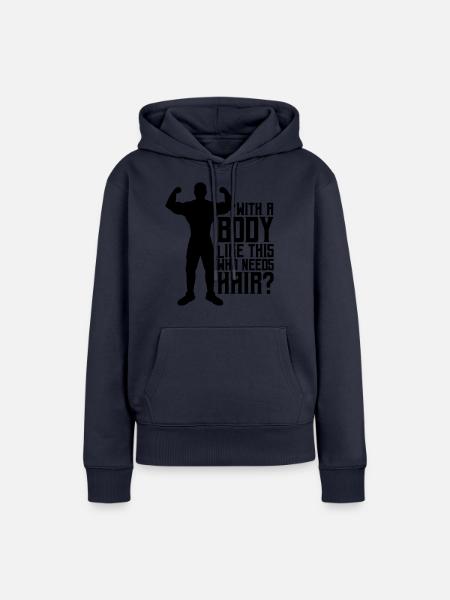 Who Needs Hair Spruch - Frauen Premium Bio Hoodie - Navy