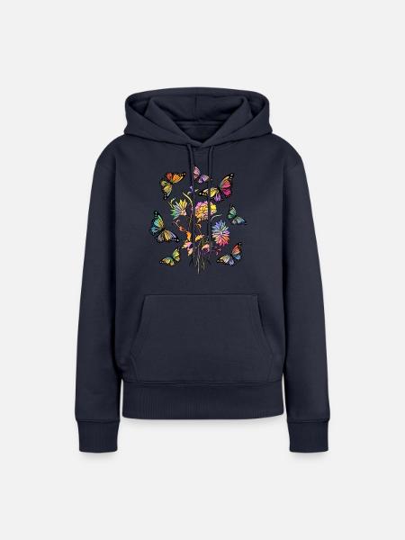 Schmetterlinge - Frauen Premium Bio Hoodie - Navy