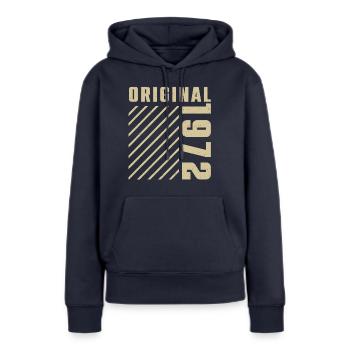 Original 1972 Authentischer Jahrgang Bursdag von 1972 - Frauen Premium Bio Hoodie - Navy - Vorne - Julia (174cm)