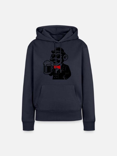 Affe Bier Sir - Frauen Premium Bio Hoodie - Navy