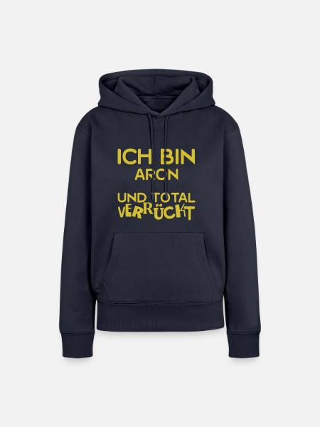 Verrückt Aron - Frauen Premium Bio Hoodie - Navy