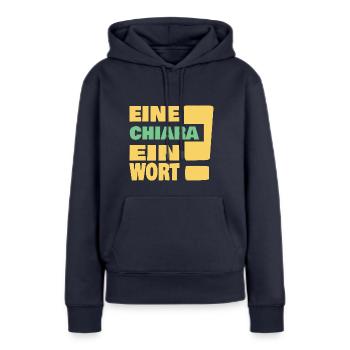 Eine Chiara ein Wort - Frauen Premium Bio Hoodie - Navy - Vorne - Julia (174cm)