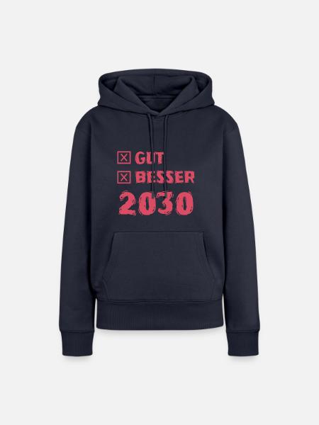 Besser 2030 - Frauen Premium Bio Hoodie - Navy