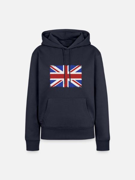 Grunge UK Flagge - Frauen Premium Bio Hoodie - Navy
