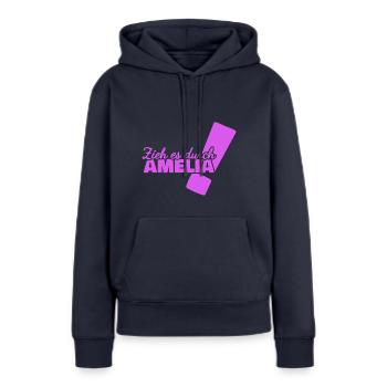 Aufgeben für Amelia Vorname Durchhalten - Frauen Premium Bio Hoodie - Navy - Vorne - Julia (174cm)