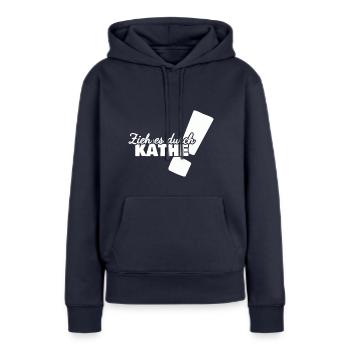 Durchhalten Käthe - Frauen Premium Bio Hoodie - Navy - Vorne - Julia (174cm)