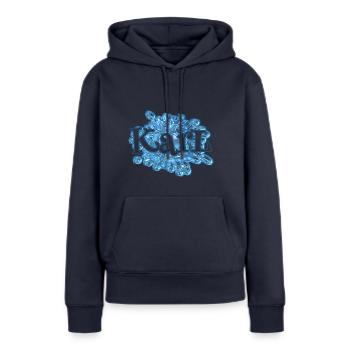 Gouttes d’eau pour Karl Karl Name - Sweat à capuche Premium bio Femme - bleu marine - Devant - Julia (174cm)