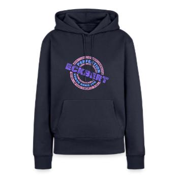 Perfekt Eckbert - Frauen Premium Bio Hoodie - Navy - Vorne - Julia (174cm)