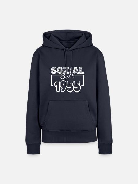 Sozial 1955 - Frauen Premium Bio Hoodie - Navy