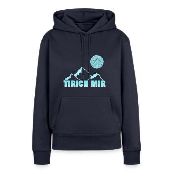 mir - Frauen Premium Bio Hoodie - Navy - Vorne - Julia (174cm)