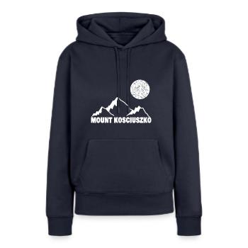 Bergsport kosciuszko - Frauen Premium Bio Hoodie - Navy - Vorne - Julia (174cm)