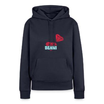 Edel Benni - Frauen Premium Bio Hoodie - Navy - Vorne - Julia (174cm)