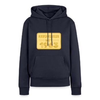 seit 1963 - Frauen Premium Bio Hoodie - Navy - Vorne - Julia (174cm)