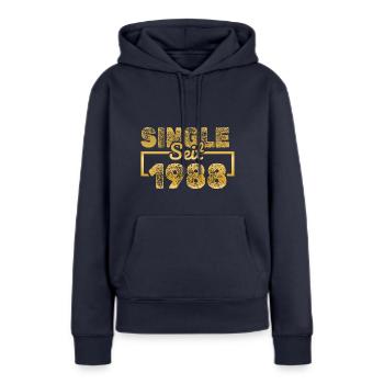 seit 1988 - Frauen Premium Bio Hoodie - Navy - Vorne - Julia (174cm)