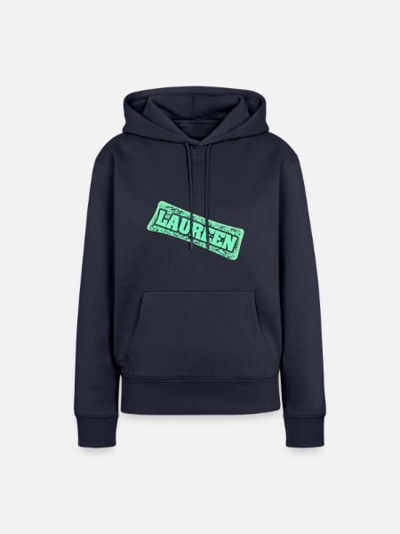 Geburtsname Laureen - Frauen Premium Bio Hoodie - Navy