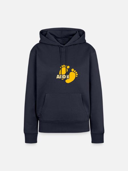 Geburt Aron - Frauen Premium Bio Hoodie - Navy